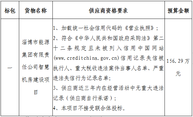 淄博市能源集团有限责任公司智慧机房建设项目招标公告(图1)